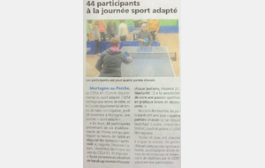 Journal Le Perche 11 décembre 2019 - 44 participants à la journée sport adapté