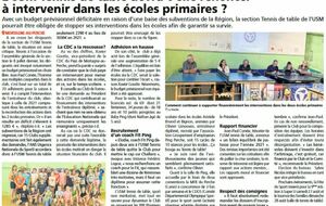 Le Perche 20/07/2022 : L'USM tennis de table devra-t-elle renoncer à intervenir dans les écoles primaires ?